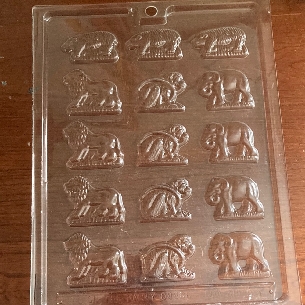 3/$12 Life of the Party Chocolate Candy Mold Elephant Monkey Lion Bear Animal